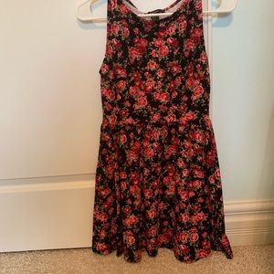 Forever 21 Rose Print Skater Dress